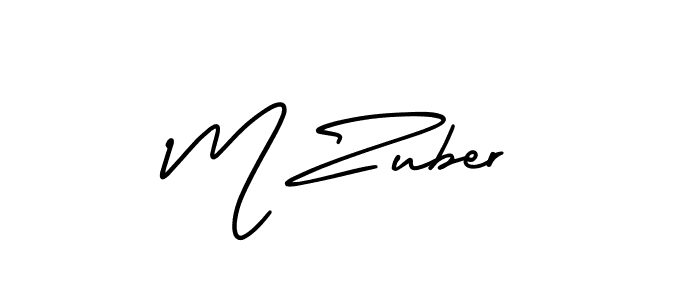 The best way (AmerikaSignatureDemo-Regular) to make a short signature is to pick only two or three words in your name. The name M Zuber include a total of six letters. For converting this name. M Zuber signature style 3 images and pictures png