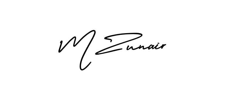 Use a signature maker to create a handwritten signature online. With this signature software, you can design (AmerikaSignatureDemo-Regular) your own signature for name M Zunair. M Zunair signature style 3 images and pictures png