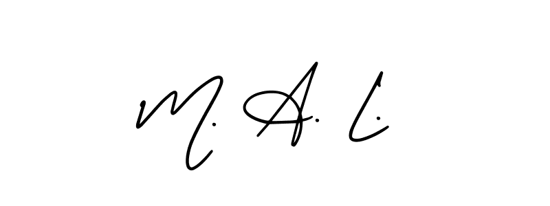 How to make M. A. L. name signature. Use AmerikaSignatureDemo-Regular style for creating short signs online. This is the latest handwritten sign. M. A. L. signature style 3 images and pictures png