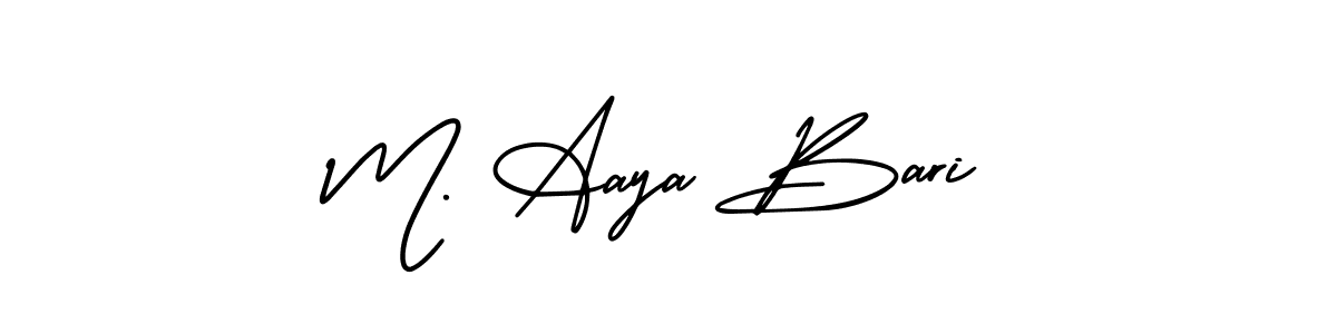 Similarly AmerikaSignatureDemo-Regular is the best handwritten signature design. Signature creator online .You can use it as an online autograph creator for name M. Aaya Bari. M. Aaya Bari signature style 3 images and pictures png