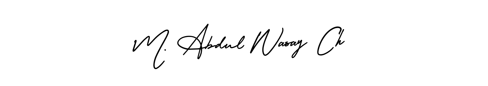 Design your own signature with our free online signature maker. With this signature software, you can create a handwritten (AmerikaSignatureDemo-Regular) signature for name M. Abdul Wasay Ch. M. Abdul Wasay Ch signature style 3 images and pictures png