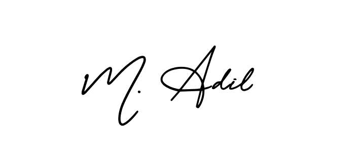 Design your own signature with our free online signature maker. With this signature software, you can create a handwritten (AmerikaSignatureDemo-Regular) signature for name M. Adil. M. Adil signature style 3 images and pictures png