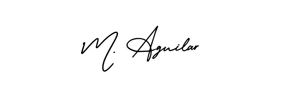 Make a beautiful signature design for name M. Aguilar. With this signature (AmerikaSignatureDemo-Regular) style, you can create a handwritten signature for free. M. Aguilar signature style 3 images and pictures png