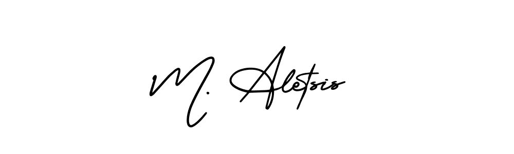 AmerikaSignatureDemo-Regular is a professional signature style that is perfect for those who want to add a touch of class to their signature. It is also a great choice for those who want to make their signature more unique. Get M. Aletsis name to fancy signature for free. M. Aletsis signature style 3 images and pictures png