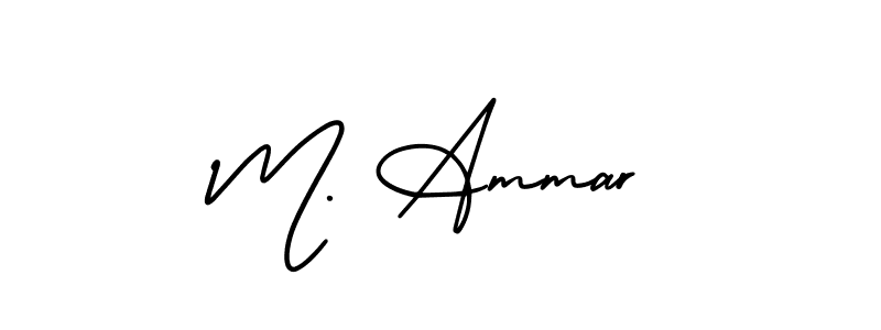 Design your own signature with our free online signature maker. With this signature software, you can create a handwritten (AmerikaSignatureDemo-Regular) signature for name M. Ammar. M. Ammar signature style 3 images and pictures png