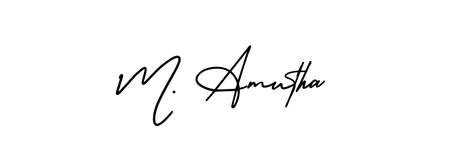 The best way (AmerikaSignatureDemo-Regular) to make a short signature is to pick only two or three words in your name. The name M. Amutha include a total of six letters. For converting this name. M. Amutha signature style 3 images and pictures png