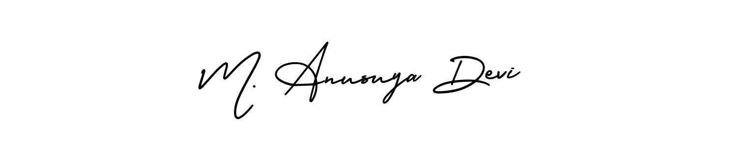 Make a short M. Anusuya Devi signature style. Manage your documents anywhere anytime using AmerikaSignatureDemo-Regular. Create and add eSignatures, submit forms, share and send files easily. M. Anusuya Devi signature style 3 images and pictures png