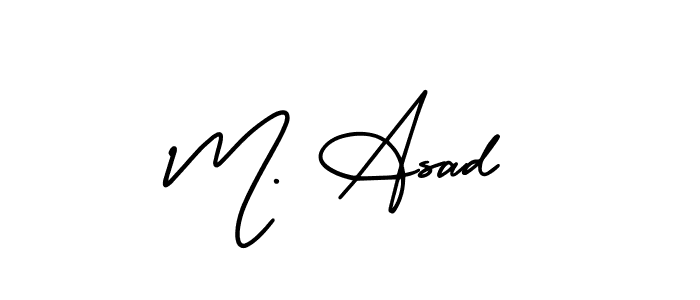 How to make M. Asad name signature. Use AmerikaSignatureDemo-Regular style for creating short signs online. This is the latest handwritten sign. M. Asad signature style 3 images and pictures png