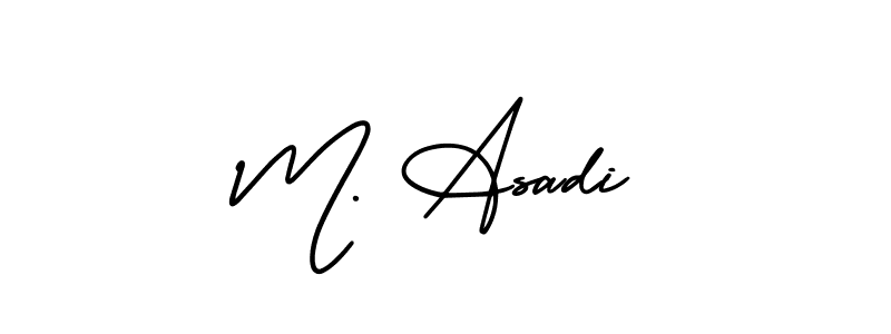 Check out images of Autograph of M. Asadi name. Actor M. Asadi Signature Style. AmerikaSignatureDemo-Regular is a professional sign style online. M. Asadi signature style 3 images and pictures png