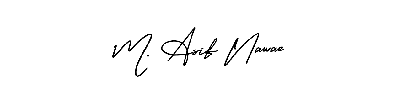 The best way (AmerikaSignatureDemo-Regular) to make a short signature is to pick only two or three words in your name. The name M. Asif Nawaz include a total of six letters. For converting this name. M. Asif Nawaz signature style 3 images and pictures png