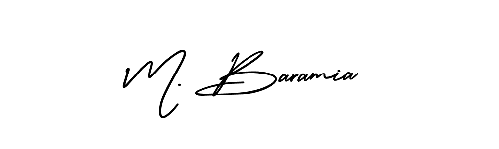 How to make M. Baramia name signature. Use AmerikaSignatureDemo-Regular style for creating short signs online. This is the latest handwritten sign. M. Baramia signature style 3 images and pictures png