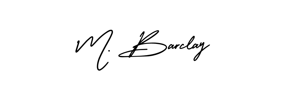 You should practise on your own different ways (AmerikaSignatureDemo-Regular) to write your name (M. Barclay) in signature. don't let someone else do it for you. M. Barclay signature style 3 images and pictures png