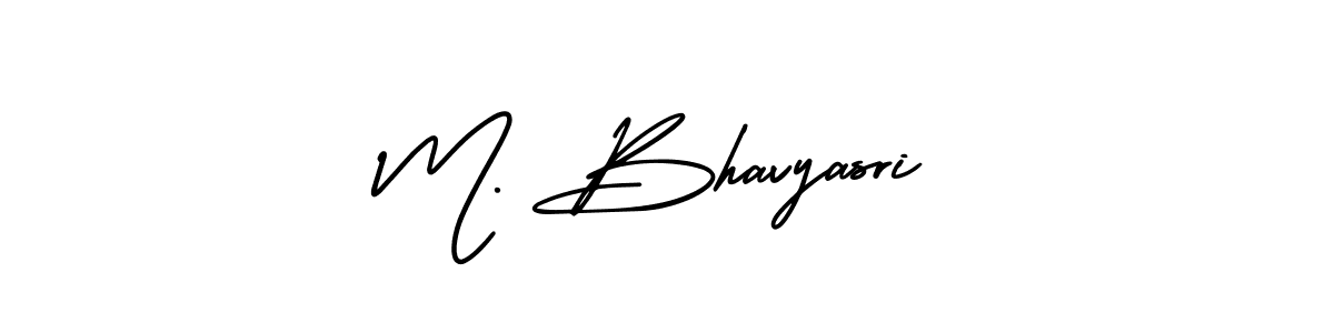 M. Bhavyasri stylish signature style. Best Handwritten Sign (AmerikaSignatureDemo-Regular) for my name. Handwritten Signature Collection Ideas for my name M. Bhavyasri. M. Bhavyasri signature style 3 images and pictures png