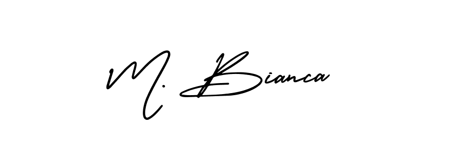 Use a signature maker to create a handwritten signature online. With this signature software, you can design (AmerikaSignatureDemo-Regular) your own signature for name M. Bianca. M. Bianca signature style 3 images and pictures png