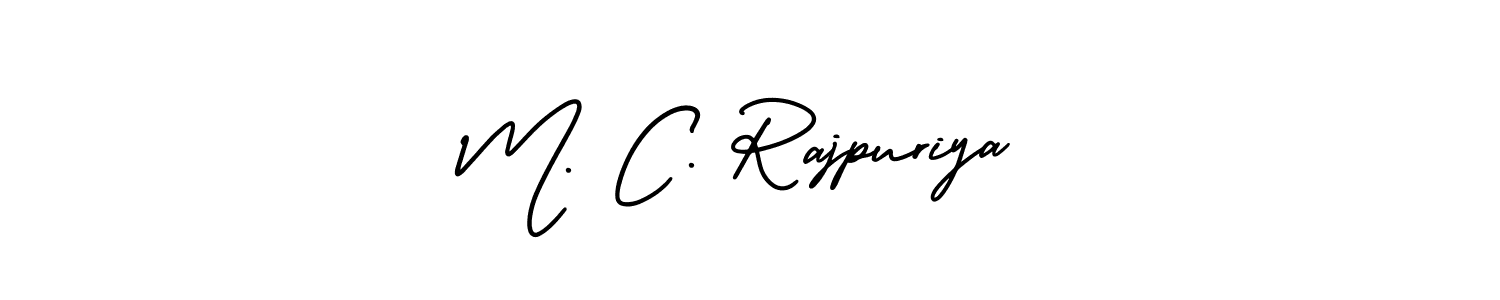 How to make M. C. Rajpuriya name signature. Use AmerikaSignatureDemo-Regular style for creating short signs online. This is the latest handwritten sign. M. C. Rajpuriya signature style 3 images and pictures png