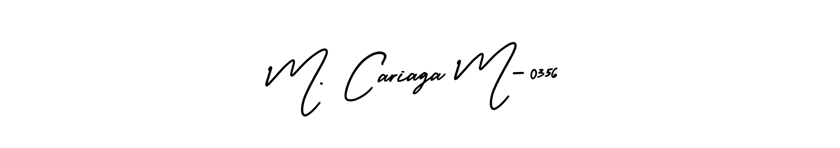 Use a signature maker to create a handwritten signature online. With this signature software, you can design (AmerikaSignatureDemo-Regular) your own signature for name M. Cariaga M-0356. M. Cariaga M-0356 signature style 3 images and pictures png