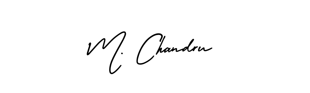 You should practise on your own different ways (AmerikaSignatureDemo-Regular) to write your name (M. Chandru) in signature. don't let someone else do it for you. M. Chandru signature style 3 images and pictures png