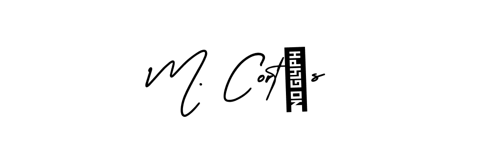 M. Cortés stylish signature style. Best Handwritten Sign (AmerikaSignatureDemo-Regular) for my name. Handwritten Signature Collection Ideas for my name M. Cortés. M. Cortés signature style 3 images and pictures png