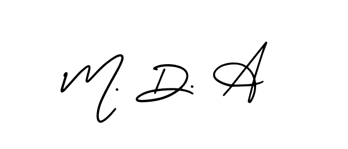 How to make M. D. A signature? AmerikaSignatureDemo-Regular is a professional autograph style. Create handwritten signature for M. D. A name. M. D. A signature style 3 images and pictures png