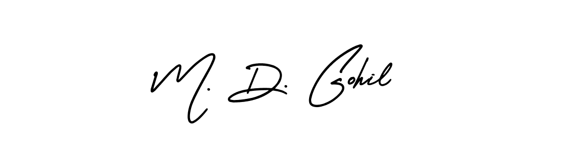 M. D. Gohil stylish signature style. Best Handwritten Sign (AmerikaSignatureDemo-Regular) for my name. Handwritten Signature Collection Ideas for my name M. D. Gohil. M. D. Gohil signature style 3 images and pictures png