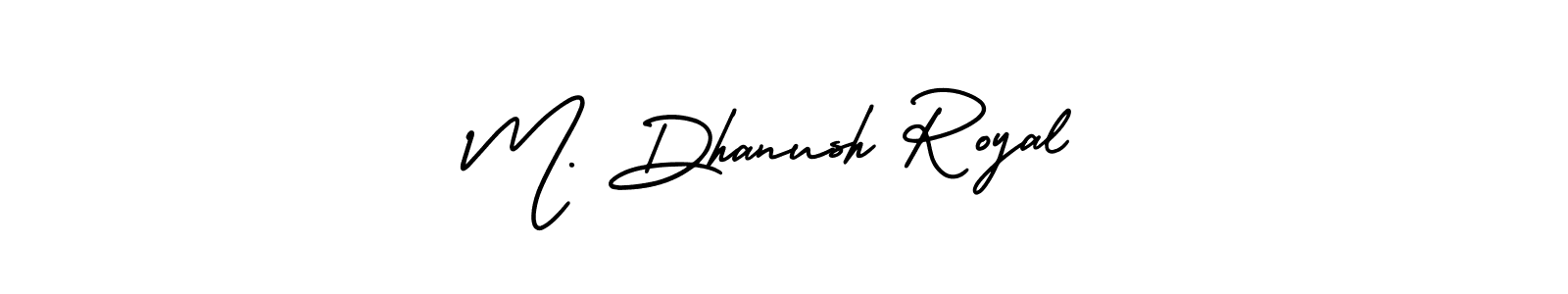 How to make M. Dhanush Royal name signature. Use AmerikaSignatureDemo-Regular style for creating short signs online. This is the latest handwritten sign. M. Dhanush Royal signature style 3 images and pictures png