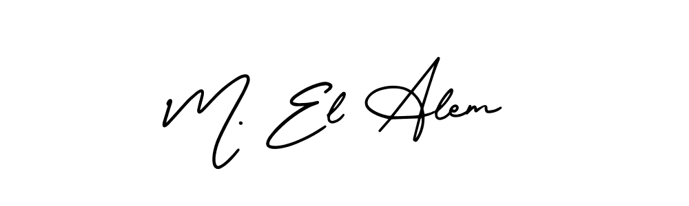 How to make M. El Alem signature? AmerikaSignatureDemo-Regular is a professional autograph style. Create handwritten signature for M. El Alem name. M. El Alem signature style 3 images and pictures png