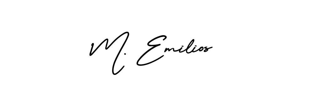 See photos of M. Emilios official signature by Spectra . Check more albums & portfolios. Read reviews & check more about AmerikaSignatureDemo-Regular font. M. Emilios signature style 3 images and pictures png