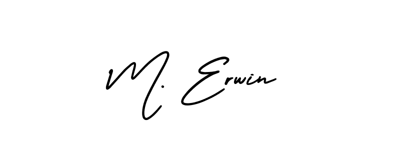 You should practise on your own different ways (AmerikaSignatureDemo-Regular) to write your name (M. Erwin) in signature. don't let someone else do it for you. M. Erwin signature style 3 images and pictures png