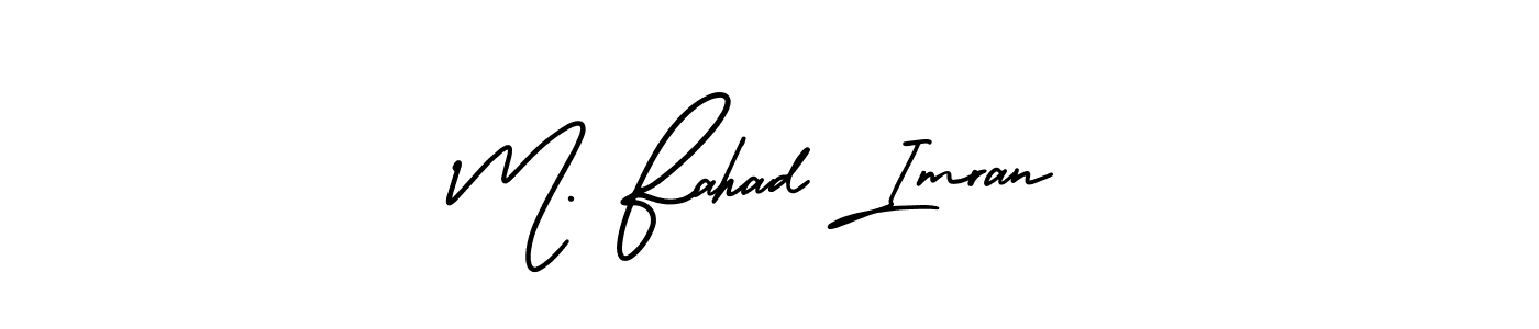 This is the best signature style for the M. Fahad Imran name. Also you like these signature font (AmerikaSignatureDemo-Regular). Mix name signature. M. Fahad Imran signature style 3 images and pictures png