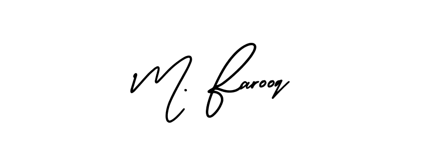 This is the best signature style for the M. Farooq name. Also you like these signature font (AmerikaSignatureDemo-Regular). Mix name signature. M. Farooq signature style 3 images and pictures png