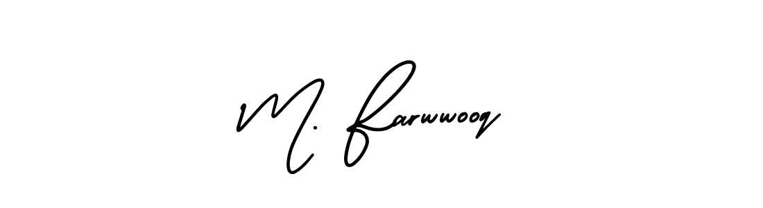 Design your own signature with our free online signature maker. With this signature software, you can create a handwritten (AmerikaSignatureDemo-Regular) signature for name M. Farwwooq. M. Farwwooq signature style 3 images and pictures png