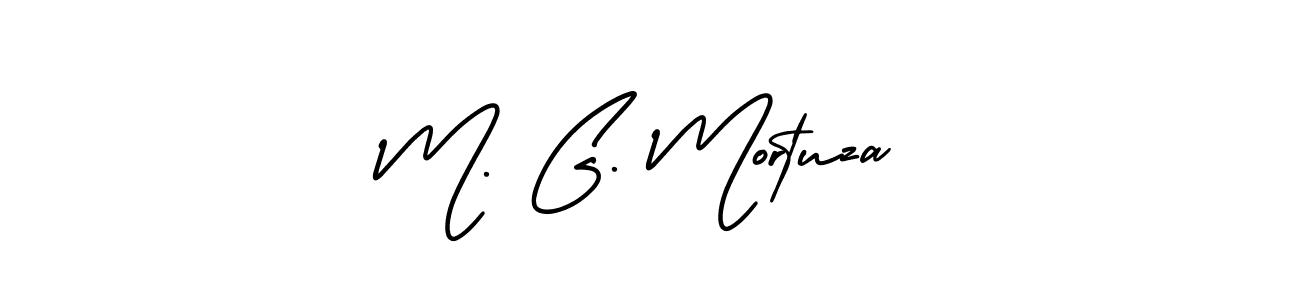 The best way (AmerikaSignatureDemo-Regular) to make a short signature is to pick only two or three words in your name. The name M. G. Mortuza include a total of six letters. For converting this name. M. G. Mortuza signature style 3 images and pictures png