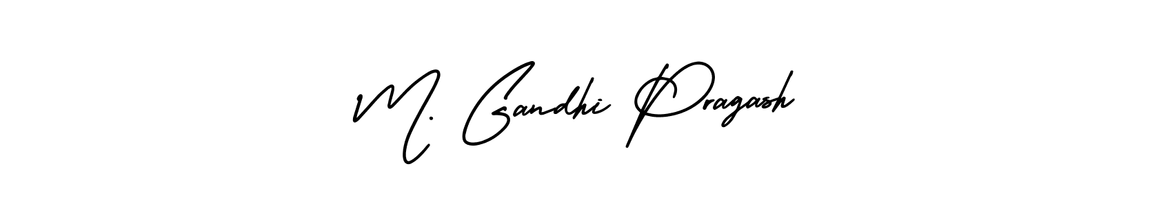 Similarly AmerikaSignatureDemo-Regular is the best handwritten signature design. Signature creator online .You can use it as an online autograph creator for name M. Gandhi Pragash. M. Gandhi Pragash signature style 3 images and pictures png