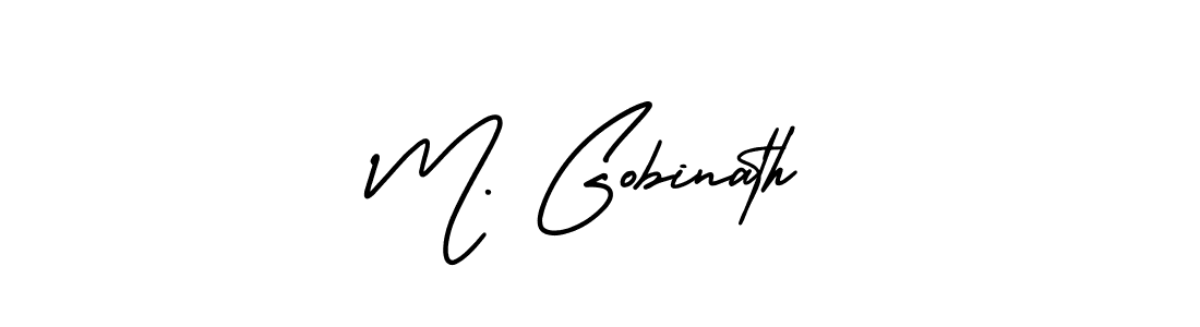 Also You can easily find your signature by using the search form. We will create M. Gobinath name handwritten signature images for you free of cost using AmerikaSignatureDemo-Regular sign style. M. Gobinath signature style 3 images and pictures png