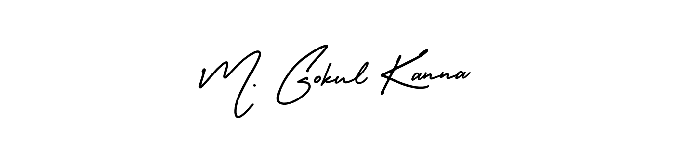 Make a beautiful signature design for name M. Gokul Kanna. With this signature (AmerikaSignatureDemo-Regular) style, you can create a handwritten signature for free. M. Gokul Kanna signature style 3 images and pictures png