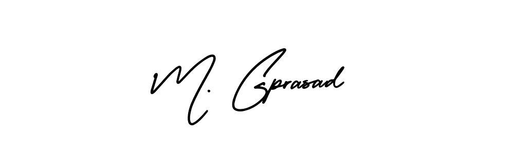 The best way (AmerikaSignatureDemo-Regular) to make a short signature is to pick only two or three words in your name. The name M. Gprasad include a total of six letters. For converting this name. M. Gprasad signature style 3 images and pictures png