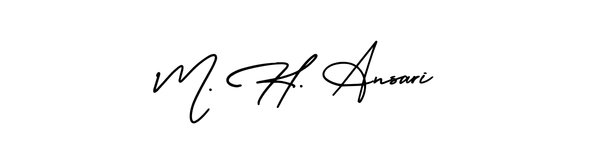 The best way (AmerikaSignatureDemo-Regular) to make a short signature is to pick only two or three words in your name. The name M. H. Ansari include a total of six letters. For converting this name. M. H. Ansari signature style 3 images and pictures png