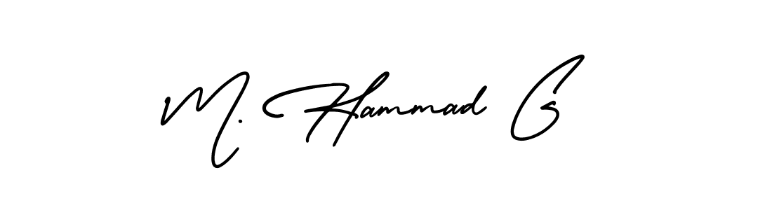 How to make M. Hammad G name signature. Use AmerikaSignatureDemo-Regular style for creating short signs online. This is the latest handwritten sign. M. Hammad G signature style 3 images and pictures png