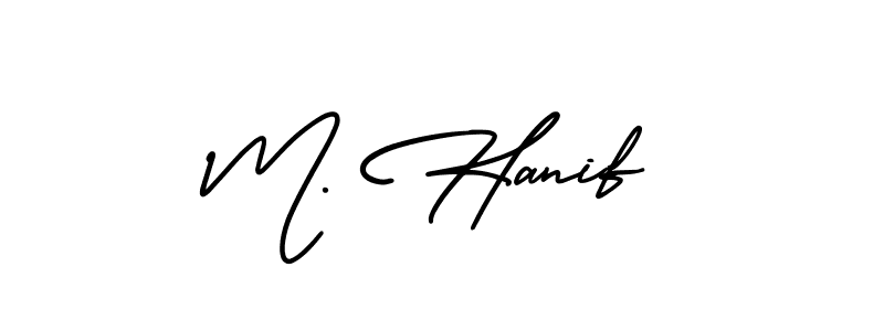 Create a beautiful signature design for name M. Hanif. With this signature (AmerikaSignatureDemo-Regular) fonts, you can make a handwritten signature for free. M. Hanif signature style 3 images and pictures png