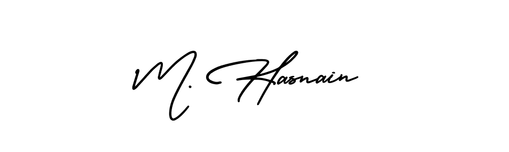 Create a beautiful signature design for name M. Hasnain. With this signature (AmerikaSignatureDemo-Regular) fonts, you can make a handwritten signature for free. M. Hasnain signature style 3 images and pictures png