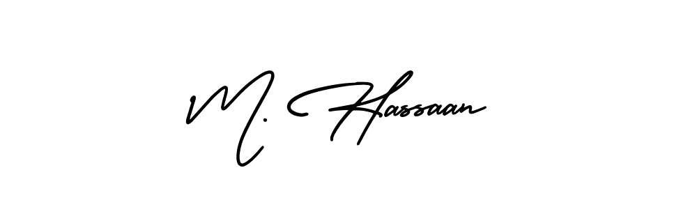 This is the best signature style for the M. Hassaan name. Also you like these signature font (AmerikaSignatureDemo-Regular). Mix name signature. M. Hassaan signature style 3 images and pictures png