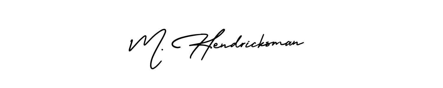 Use a signature maker to create a handwritten signature online. With this signature software, you can design (AmerikaSignatureDemo-Regular) your own signature for name M. Hendricksman. M. Hendricksman signature style 3 images and pictures png