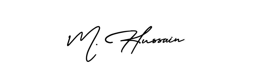 Make a beautiful signature design for name M. Hussain. With this signature (AmerikaSignatureDemo-Regular) style, you can create a handwritten signature for free. M. Hussain signature style 3 images and pictures png