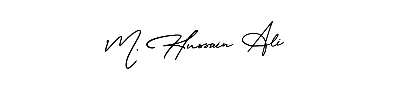 Design your own signature with our free online signature maker. With this signature software, you can create a handwritten (AmerikaSignatureDemo-Regular) signature for name M. Hussain Ali. M. Hussain Ali signature style 3 images and pictures png