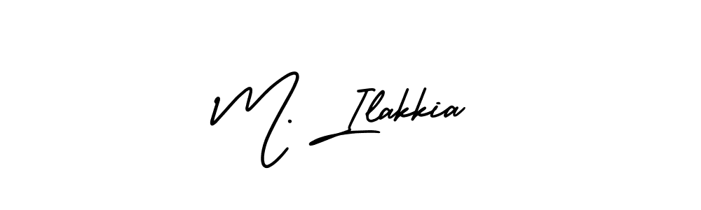 M. Ilakkia stylish signature style. Best Handwritten Sign (AmerikaSignatureDemo-Regular) for my name. Handwritten Signature Collection Ideas for my name M. Ilakkia. M. Ilakkia signature style 3 images and pictures png