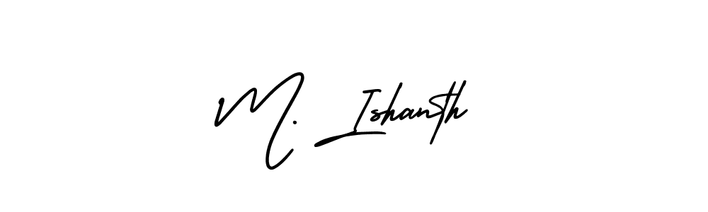 The best way (AmerikaSignatureDemo-Regular) to make a short signature is to pick only two or three words in your name. The name M. Ishanth include a total of six letters. For converting this name. M. Ishanth signature style 3 images and pictures png