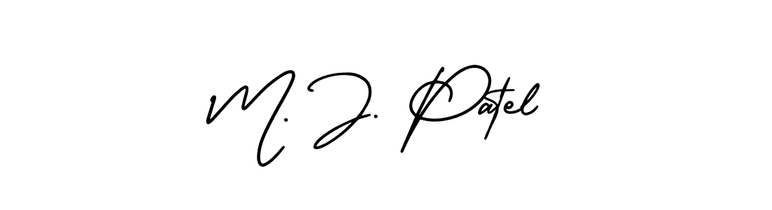 Make a beautiful signature design for name M. J. Patel. With this signature (AmerikaSignatureDemo-Regular) style, you can create a handwritten signature for free. M. J. Patel signature style 3 images and pictures png