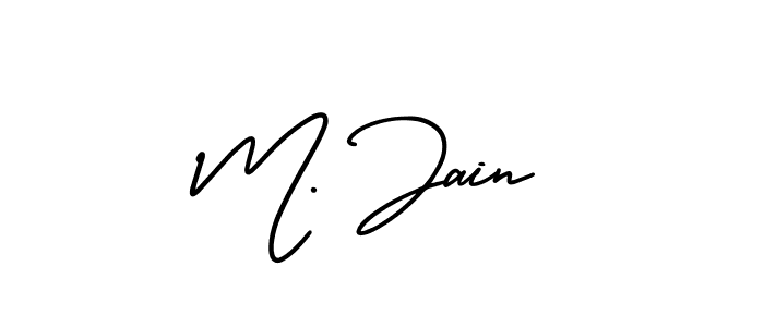 The best way (AmerikaSignatureDemo-Regular) to make a short signature is to pick only two or three words in your name. The name M. Jain include a total of six letters. For converting this name. M. Jain signature style 3 images and pictures png