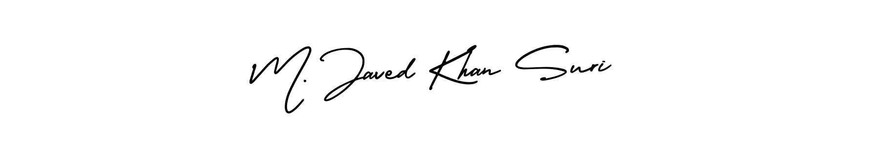 You should practise on your own different ways (AmerikaSignatureDemo-Regular) to write your name (M. Javed Khan Suri) in signature. don't let someone else do it for you. M. Javed Khan Suri signature style 3 images and pictures png