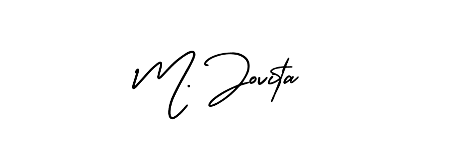 if you are searching for the best signature style for your name M. Jovita. so please give up your signature search. here we have designed multiple signature styles  using AmerikaSignatureDemo-Regular. M. Jovita signature style 3 images and pictures png